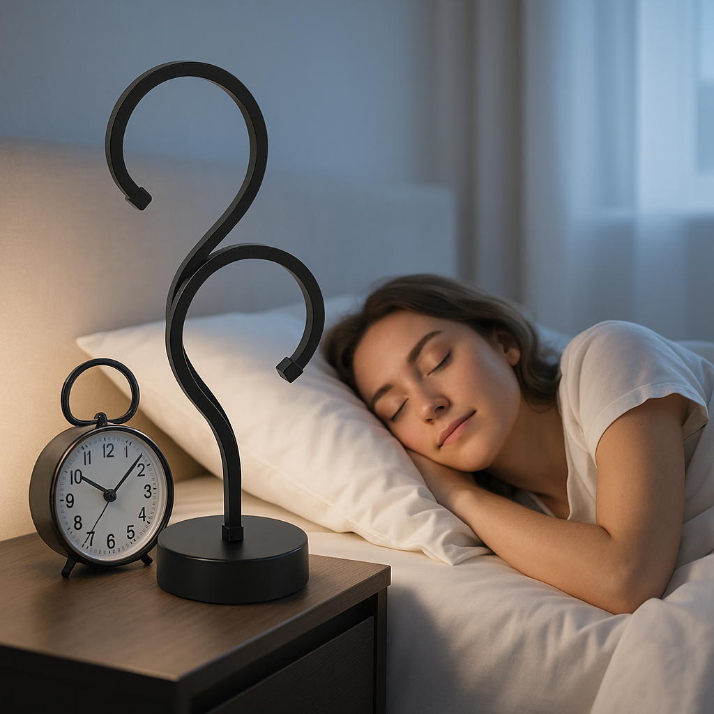 lampe de chevet crochet femme dort paisiblement