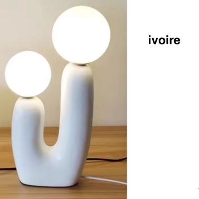 lampe chevet cactus couleur ivoire