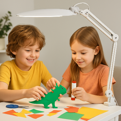 lampe de bureau enfants construisant maquette dinosaure