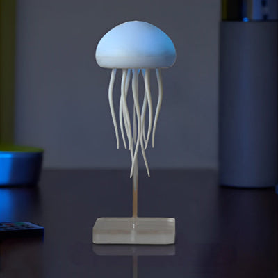 lampe de chevet meduse sur bureau dans chambre