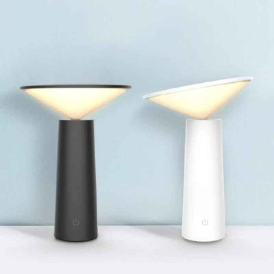 lampe de table rechargeable 2 couleurs noir ou blanc