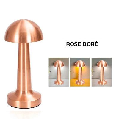 lampe de table rose doré Bolet