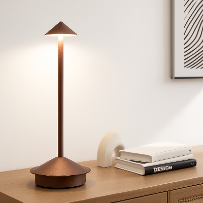 lampe de table sans fil couleur brun Flèche