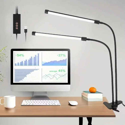 lampes de bureau classumi double tête bouton tactile prise USB