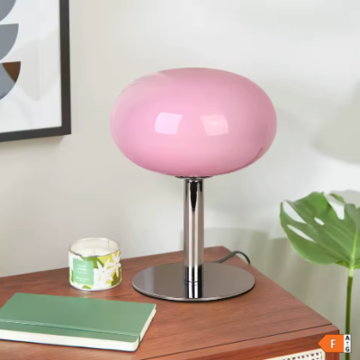 lampes de table sur meuble séjour lampe rose Barbapapa