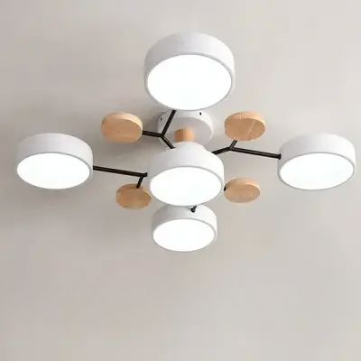 plafonnier led chandelier blanc six lumières