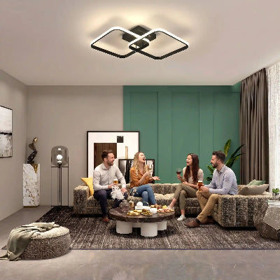 plafonnier led tétris apéro entre amis dans salon
