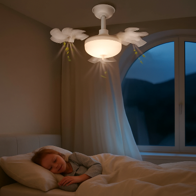 plafonnier ventilation fonctionne enfant dort paisiblement