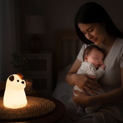 Veilleuse songe nocturne moment exeptionnel entre maman et bébé